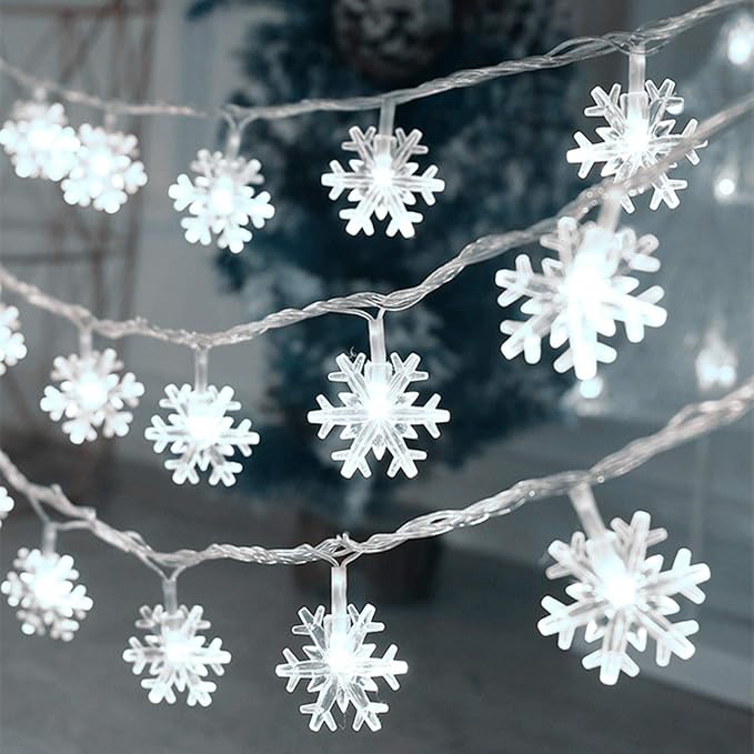 Snowflake String Lights 20 FT 40 LED