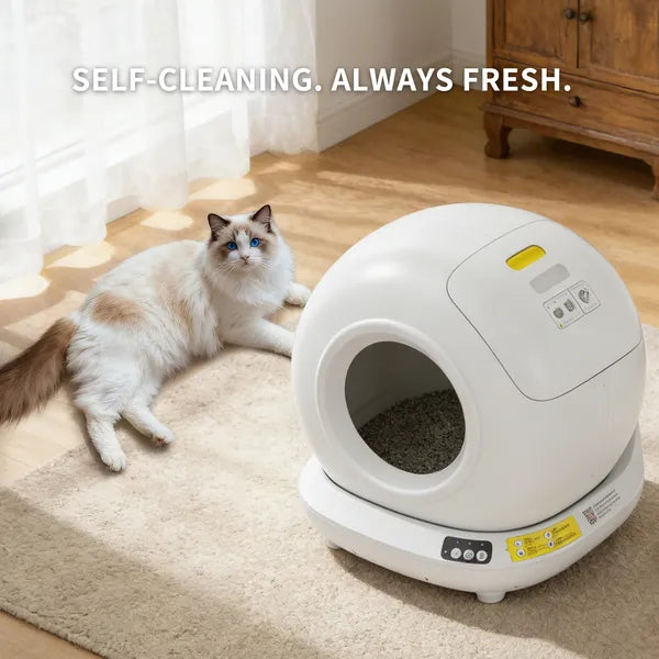 NOVA™ Self-Cleaning Cat Litter Box – 78L, App Control, Safety Sensors