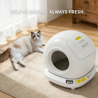 NOVA™ Self-Cleaning Cat Litter Box – 78L, App Control, Safety Sensors