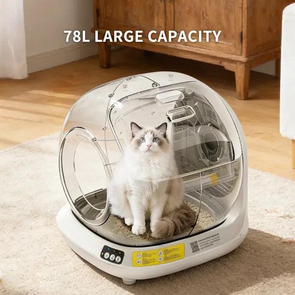 NOVA™ Self-Cleaning Cat Litter Box – 78L, App Control, Safety Sensors