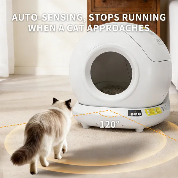 NOVA™ Self-Cleaning Cat Litter Box – 78L, App Control, Safety Sensors