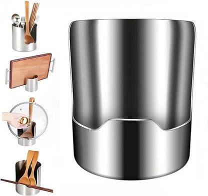 2-in-1 Stainless Steel Utensil Holder & Spoon Rest