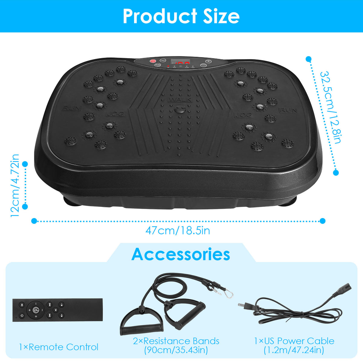 NOVA™ Vibration Plate Exercise Machine – 120 Speeds, Remote, Resistance Bands & Wireless Music