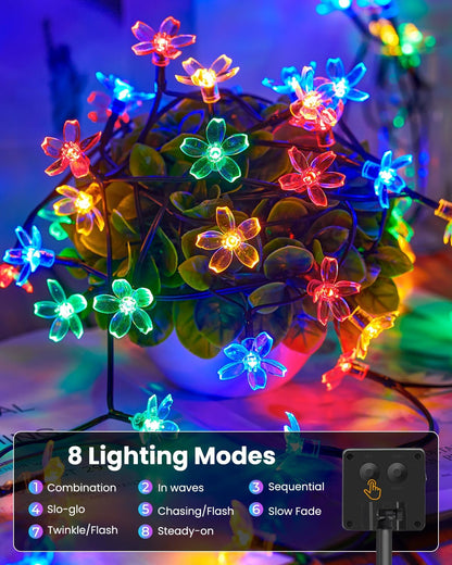 Brightown 60 LED Solar Flower String Lights