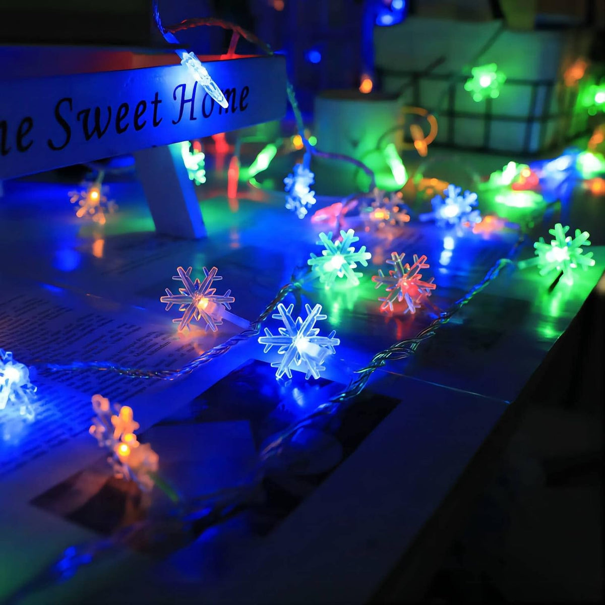 Snowflake String Lights 20 FT 40 LED