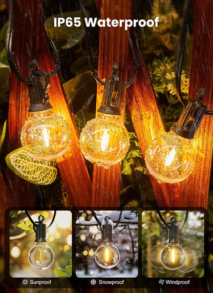 Outdoor String  Waterproof Patio Lights ( 50FT - 50 Bulbs )
