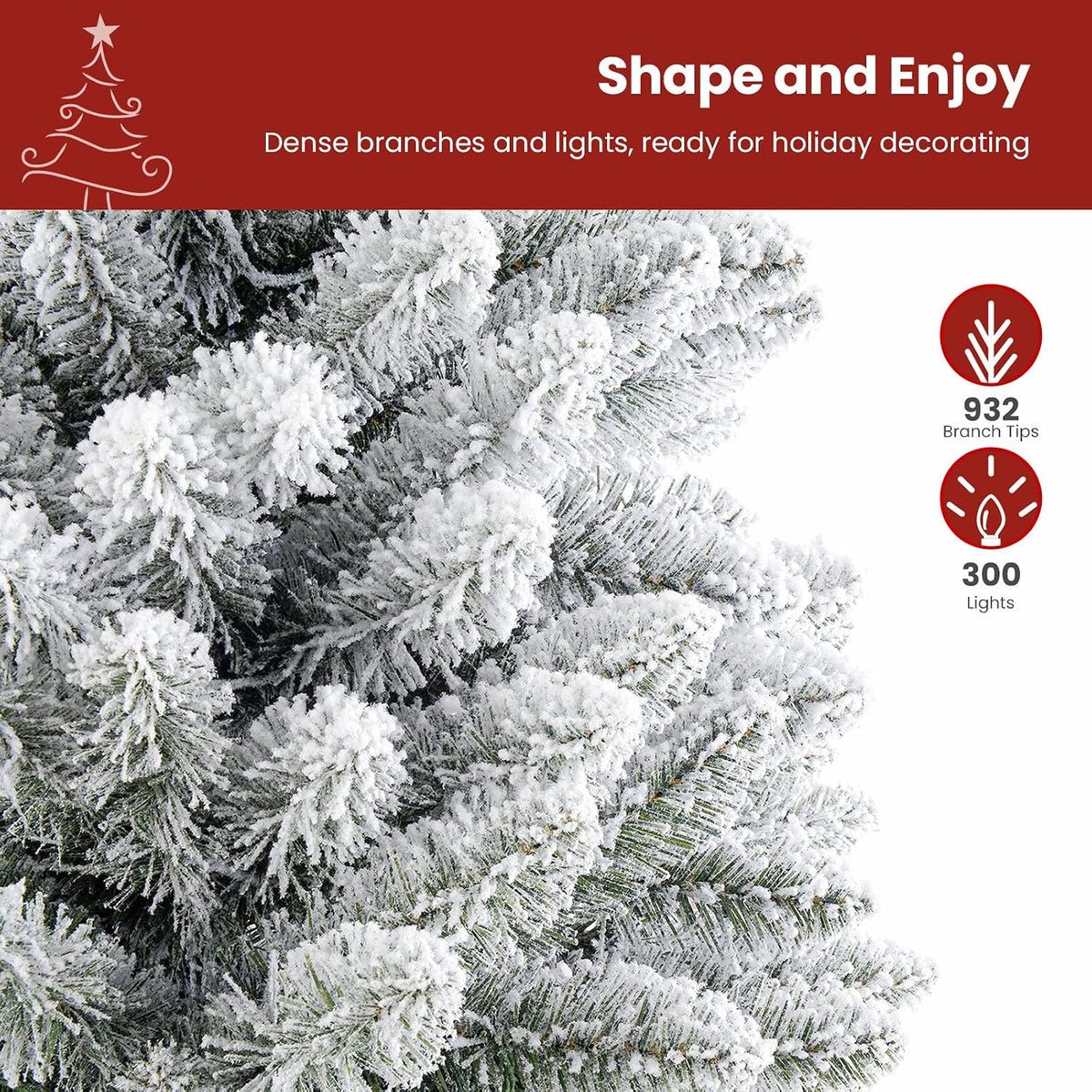Snow Flocked Spruce Pre-lit Artificial Christmas Tree