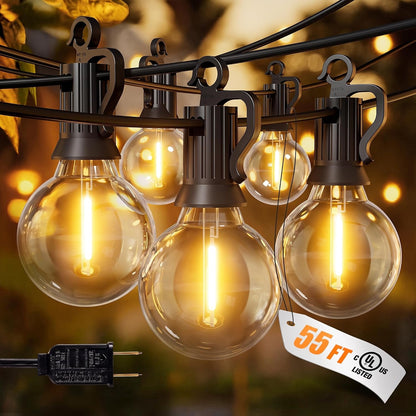 Outdoor String  Waterproof Patio Lights ( 50FT - 50 Bulbs )