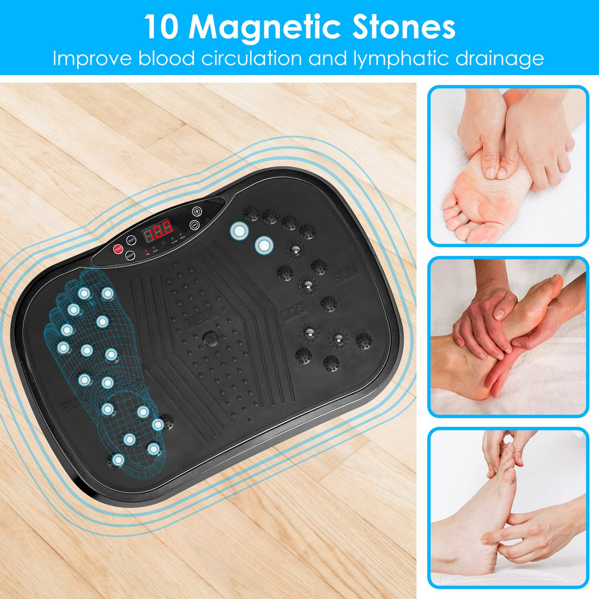 NOVA™ Vibration Plate Exercise Machine – 120 Speeds, Remote, Resistance Bands & Wireless Music