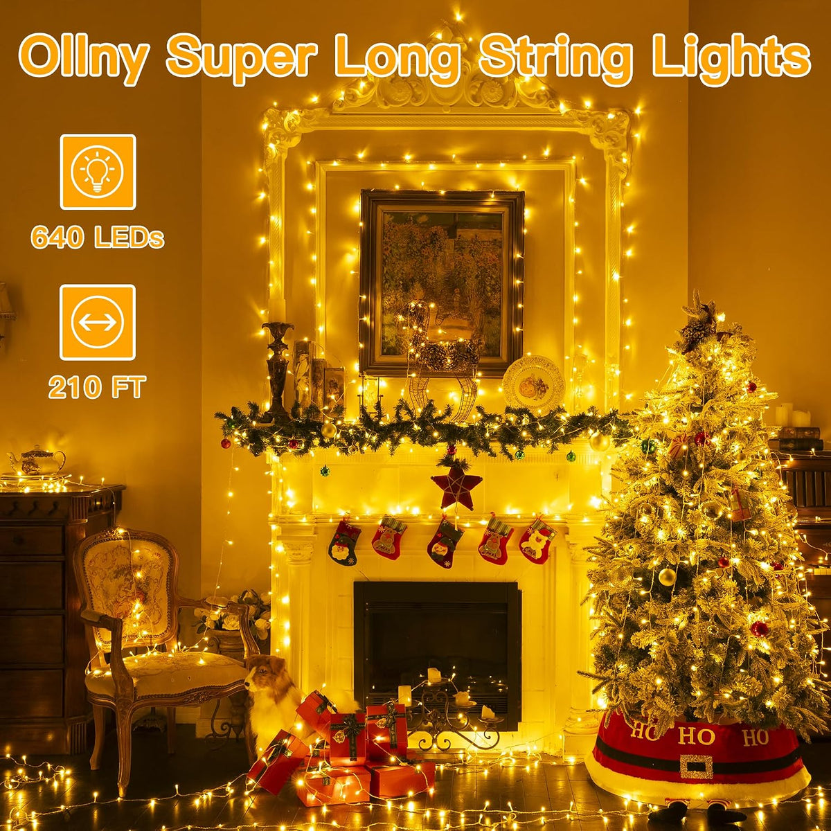 210FT 640LED Color Changing Christmas Lights