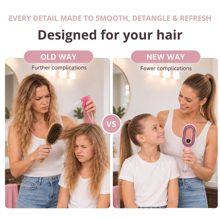 Sleek ponytail with NOVA Spray Hairbrush