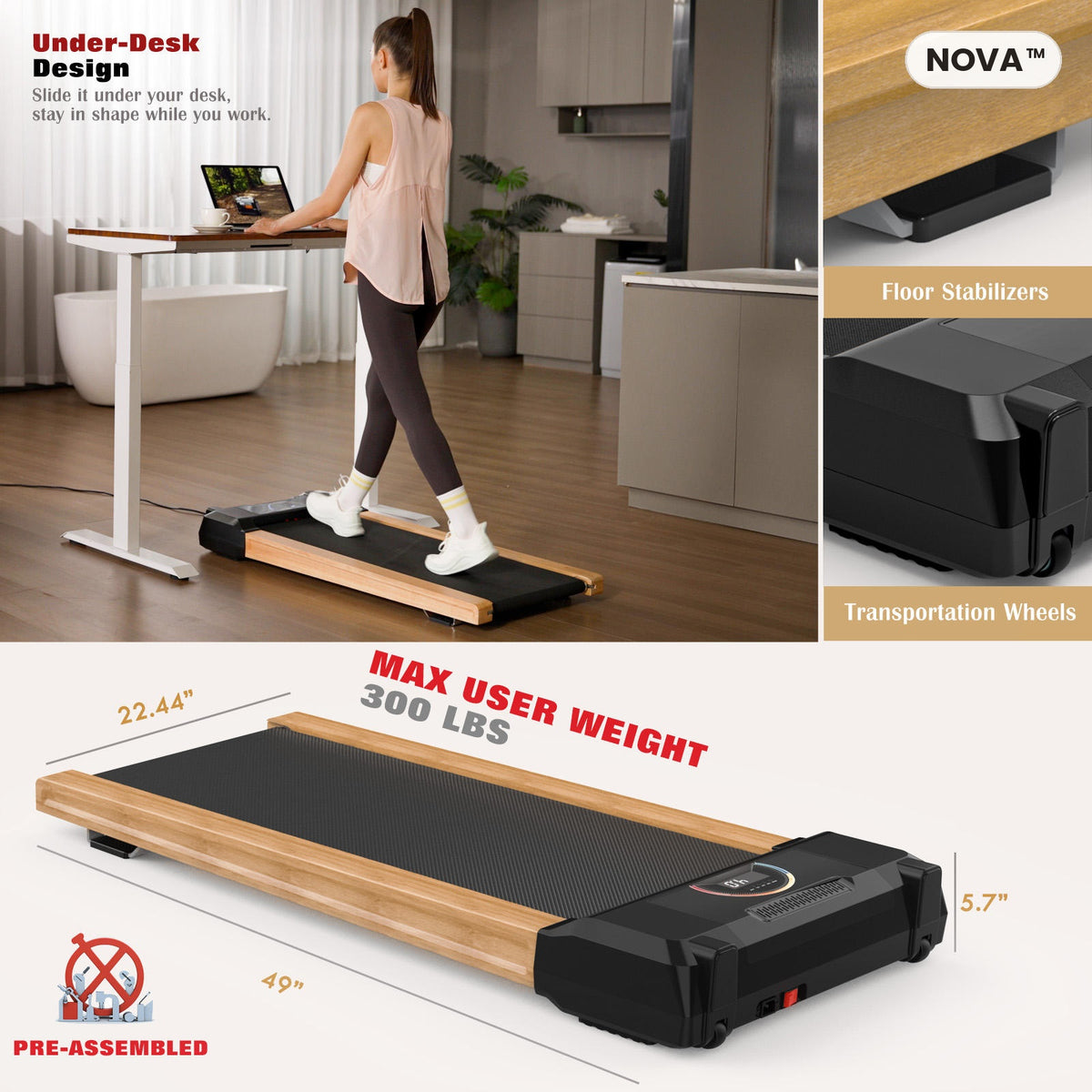 NOVA™ Premium Wooden Walking Pad