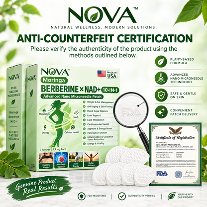 NOVA™ Berberine × NAD+ 10-in-1 Advanced Patches (7-Pack)