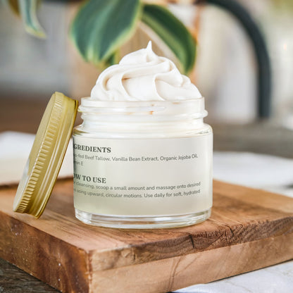 Whipped Grass-Fed Tallow Balm with Vanilla Bean
