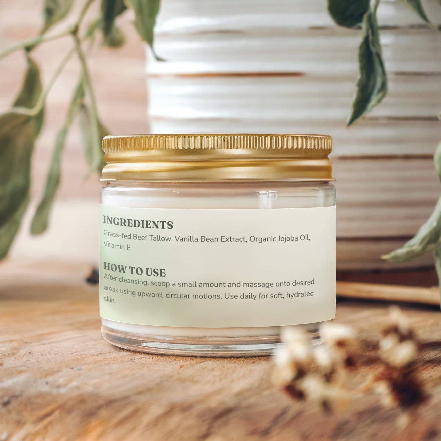 Whipped Grass-Fed Tallow Balm with Vanilla Bean