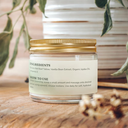 Whipped Grass-Fed Tallow Balm with Vanilla Bean