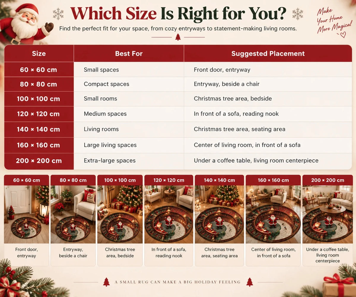 Christmas Santa 3D Optical Illusion Rug