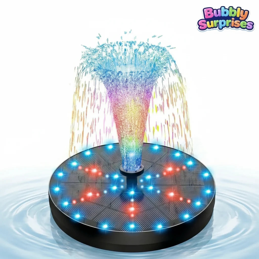 Solar Fountain Toy with Color LED Lights
