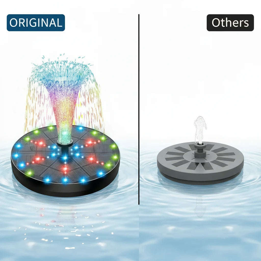 Solar Fountain Toy with Color LED Lights