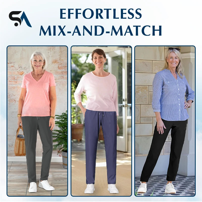 StretchActive - Women's Ultra Stretch Ice Silk Comfort Casual Pants